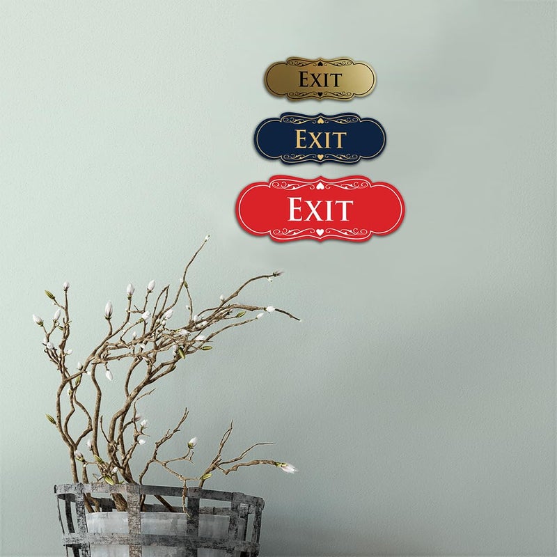 All Quality Designer EXIT Sign - Black/Gold - Large (1 Pack) - Image 3